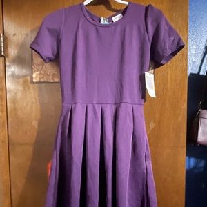 Purple A line LuLaRoe dress with pockets size Small